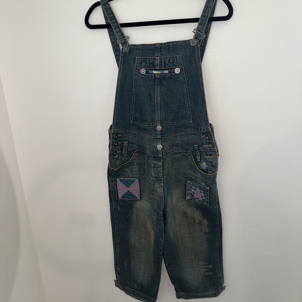 Sense European Denim Capri Overalls Size 4 Y2K‎